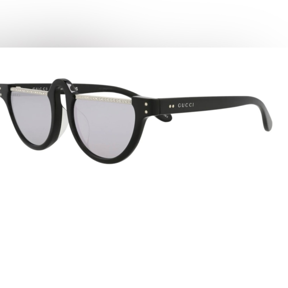 GUCCI GG1368S Oval Semi- rimless sunglasses in black acetate - Picture 5 of 13